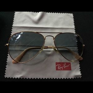 Ray-Ban Gradient Aviators, Golden/Blue